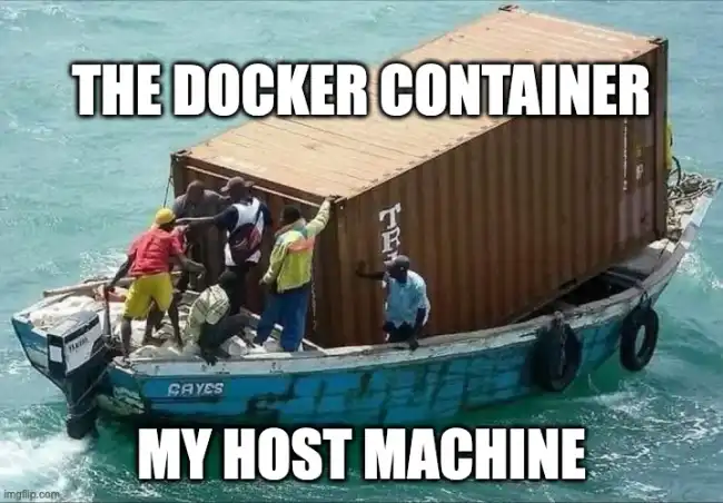 The docker container my host machine