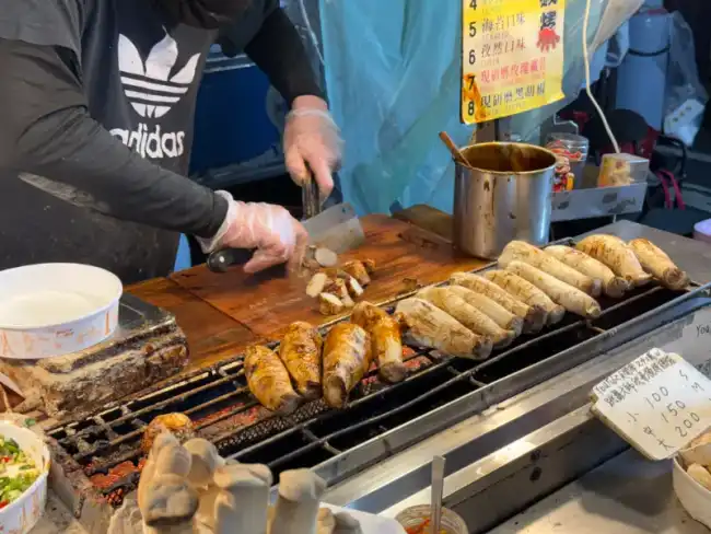 라오허제 야시장 송이버섯 구이