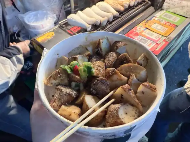 라오허제 야시장 송이버섯 구이